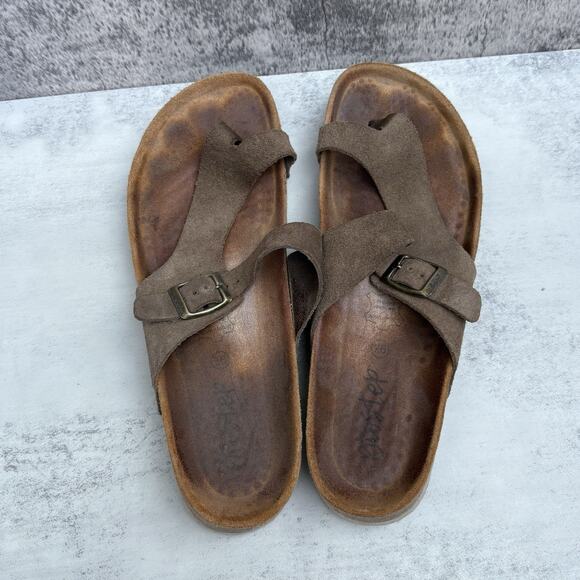 Biostep Sandals Brown Suede Thong Slip On Women's 9.5 - Picture 8 of 8